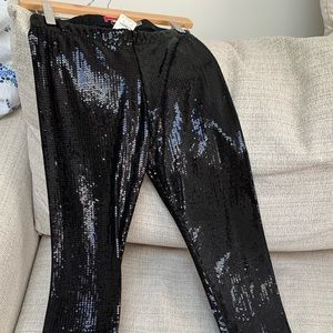 Women’s Alice and Olivia black sequin leggings